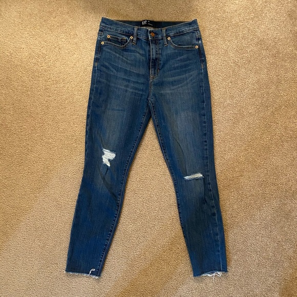 GAP Denim - High Rise Distressed Ankle Jeans
